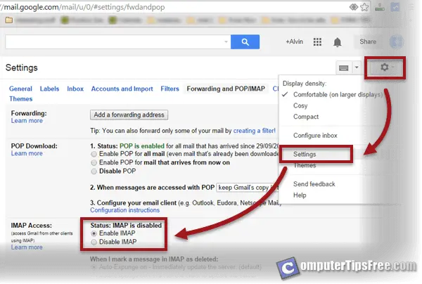 Gmail SMTP POP3 IMAP Server Settings For Outlook 2013